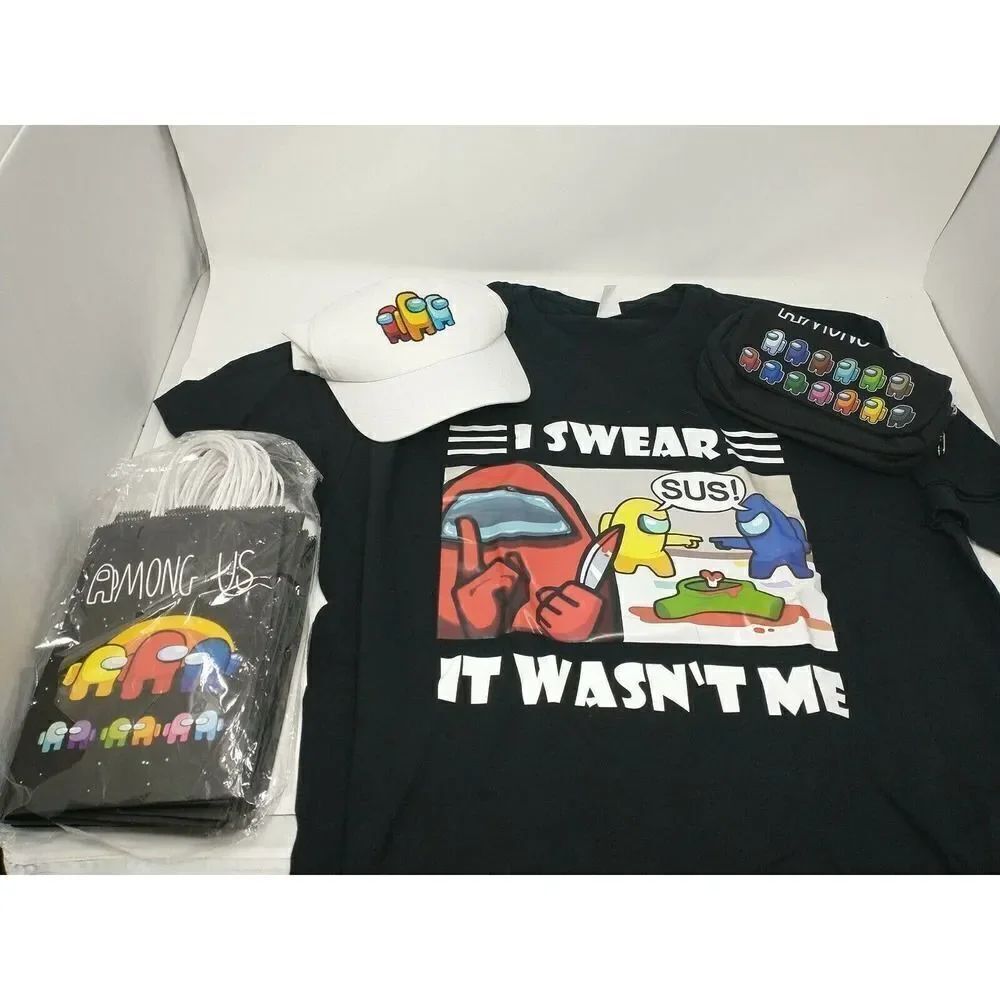 Among Us Bundle Shirt Hat Bag Gift Bags set